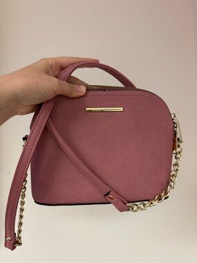 Steve Madden Rose Pink Dome Crossbody with Chain Detail